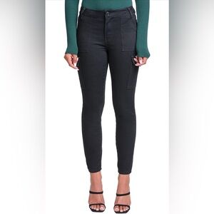 YMI Women's High Rise Skinny Cargo Jeans Black Size 28
